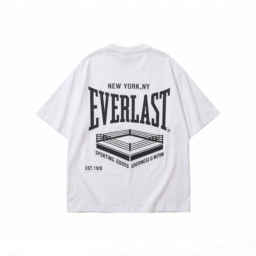 Streetwear Brand Rings - T-shirt blanc en coton avec motif
