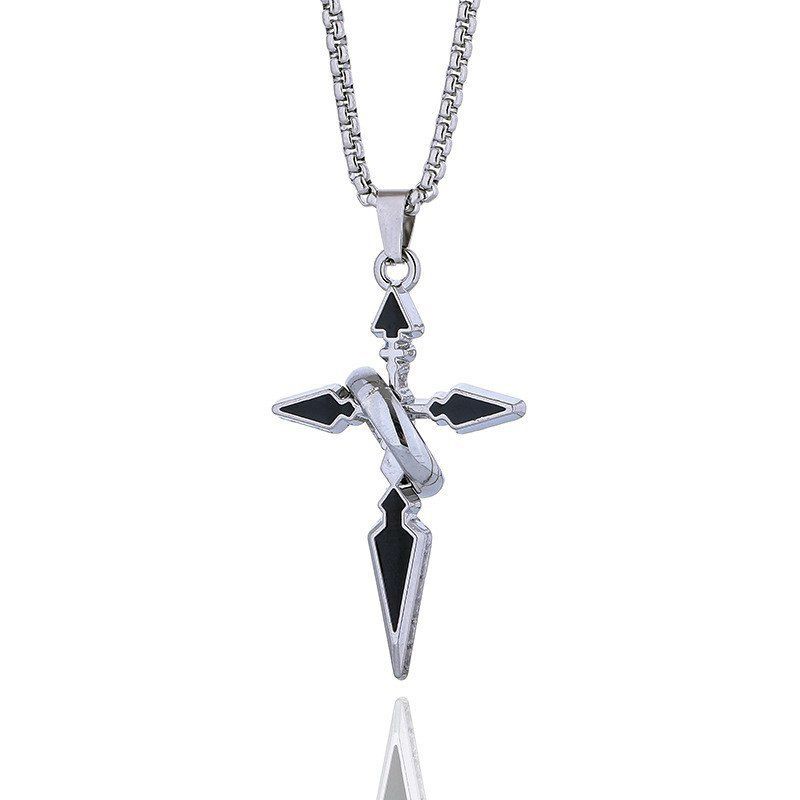 Streetwear Brand Rings - Collier pendentif croix de marque tendance